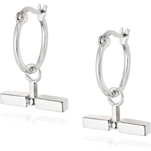 Stacked T Bar Sterling Silver Earrings EB8010_SLV
