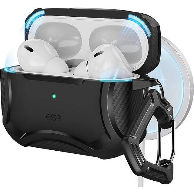 ESR för AirPods Pro 2-fodral, MagSafe trådlös laddning, kompatibel med AirPods Pro 2:a generationen 2023/2022/1:a generationen 2019, magnetiskt lock, HaloLock Cyber Armor tufft fodral för AirPod Pro
