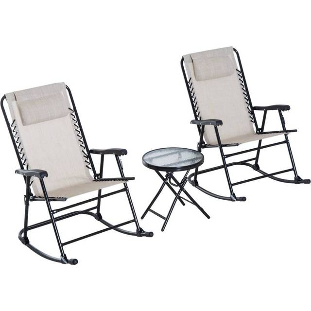 Outsunny Outdoor Gliding Rocking Chair - Grey
