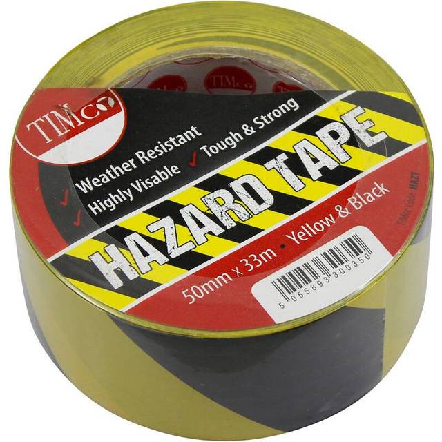 TIMCO Hazard Tape Yellow & Black - HAZT- you get 4 - Yellow/Black