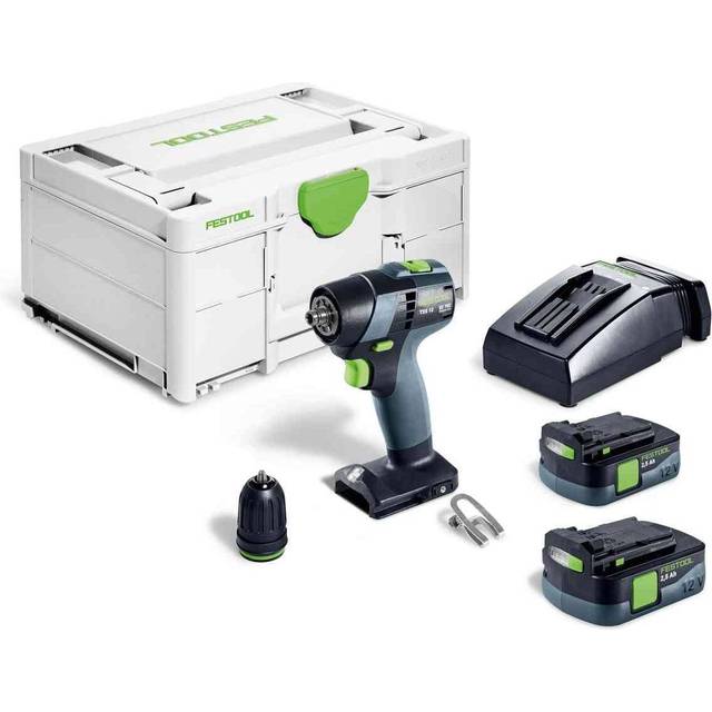 Skruvdragare/borr Festool CXS 12 2,5-Plus 10,8 V; 2x2,5 Ah batt.