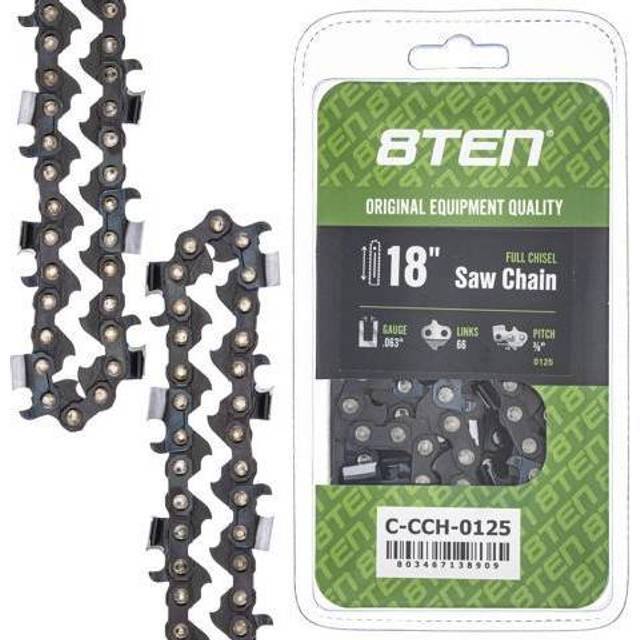 8TEN Full Chisel Chainsaw Chain 18 Inch .063 3/8 Pitch 66DL for Stihl MS260 MS660 MS360 MS390 MS440 MS460
