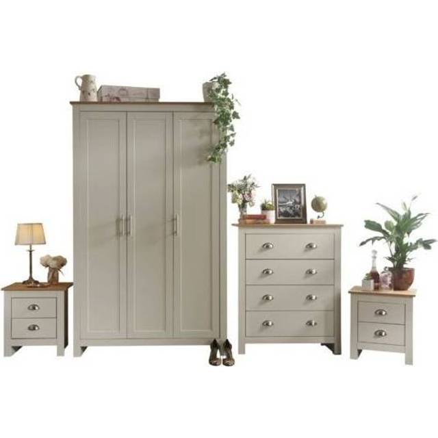GFW Lancaster Cream 4 Piece Bedroom Furniture Set