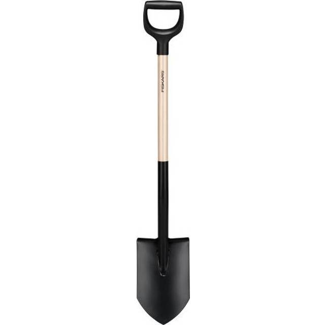 Fiskars Solid Spidsspade med træskaft