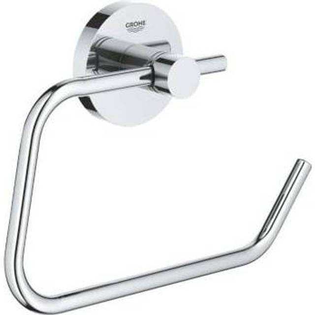 Start QuickFix Toilet Roll Holder without Cover (Metal, Concealed Fastening, Including Screws and Dowels, Extra Easy to Fit with GROHE QuickGlue),