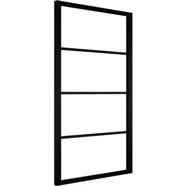 vidaXL Sliding Door Barn Door Sliding Door Panel Aluminium and ESG Glass Black
