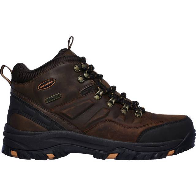 Skechers mens Relaxed Fit Resment Traven Hiking Boot  Dark Brown 1  12