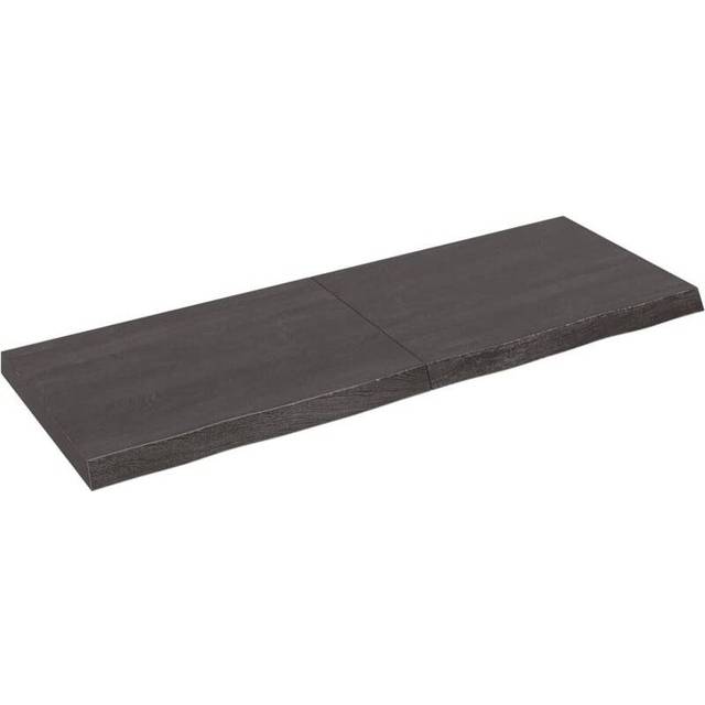 vidaXL Wall Shelf Dark Brown 140x50x(2-6) cm Treated Solid Wood Oak