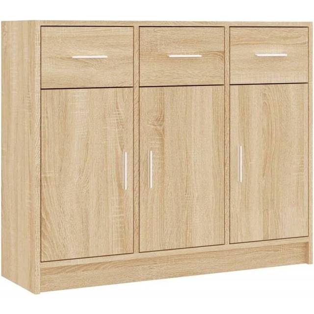 vidaXL Sideboard Sonoma Oak 91x28x75 cm Engineered Wood - Brown