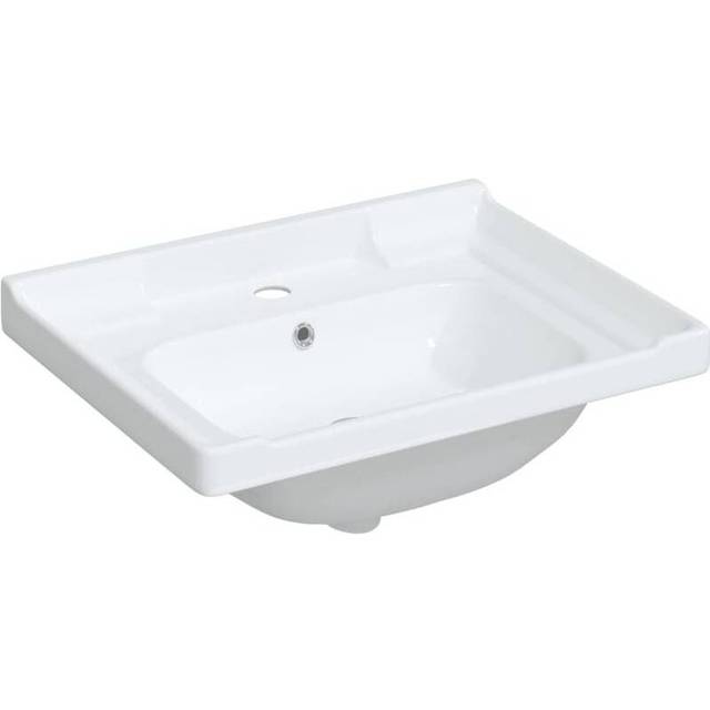 vidaXL Bathroom Sink White 61x48x23 cm Rectangular Ceramic