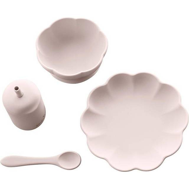 Little Poppy Childrens Tableware 4 Pieces, Light Pink