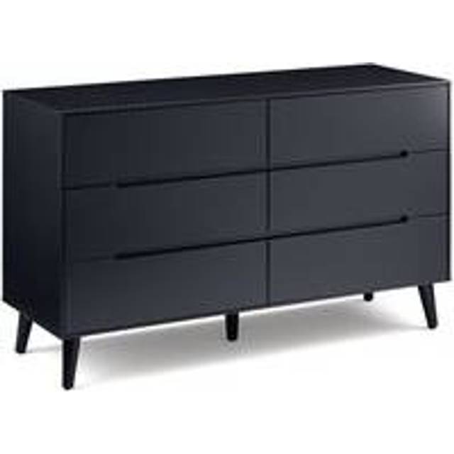 Alicia Black 6 Drawer Wide Chest