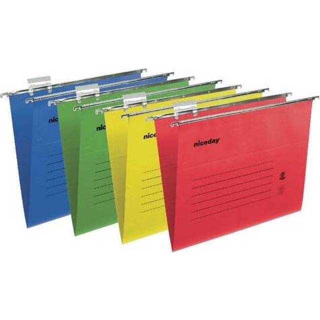 Viking Vertical Suspension File Foolscap V Base 220 gsm Assorted Pack of 50