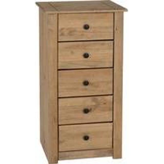 Seconique Panama 5 Drawer Chest - Natural Wax, Brown