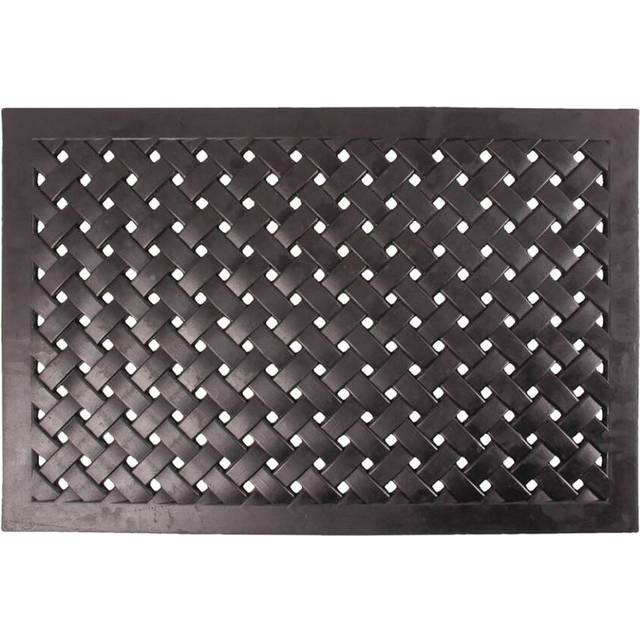 Black Braided Rubber Non Slip Doormat