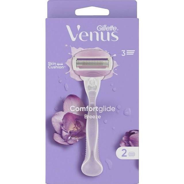 Gillette Venus Comfortglide Breeze rakhyvel, 1 ärm, 2 bladpåfyllningar, 3 blad, mjuk rakning