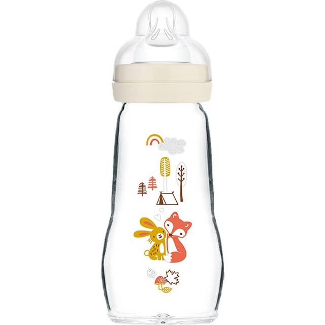 MAM Feel Good 260ml Glass Bottle Unisex -1pk - Multi, Multi - Print