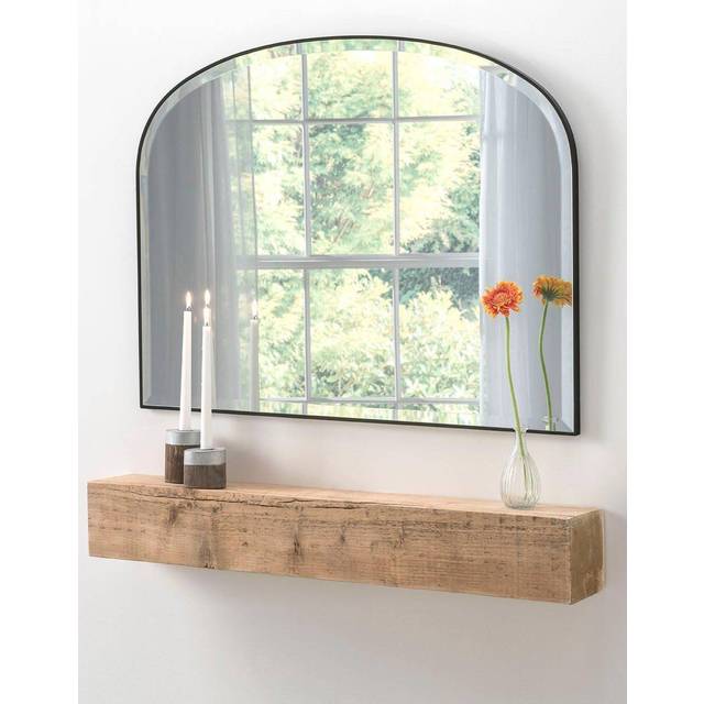 Yearn Mirrors Yearn Minimal Round Mirror Bevelled Black, Black