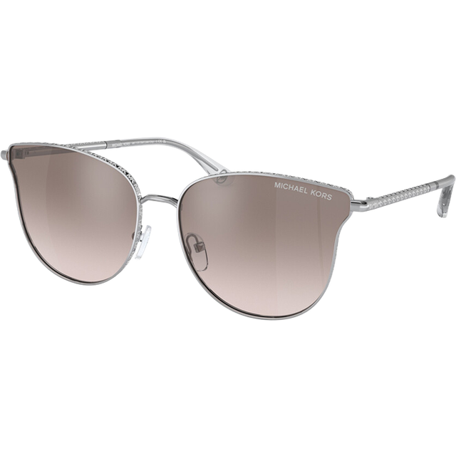 Michael Kors MK1120 Women's Salt Lake City Round Sunglasses, Silver/Beige Gradient