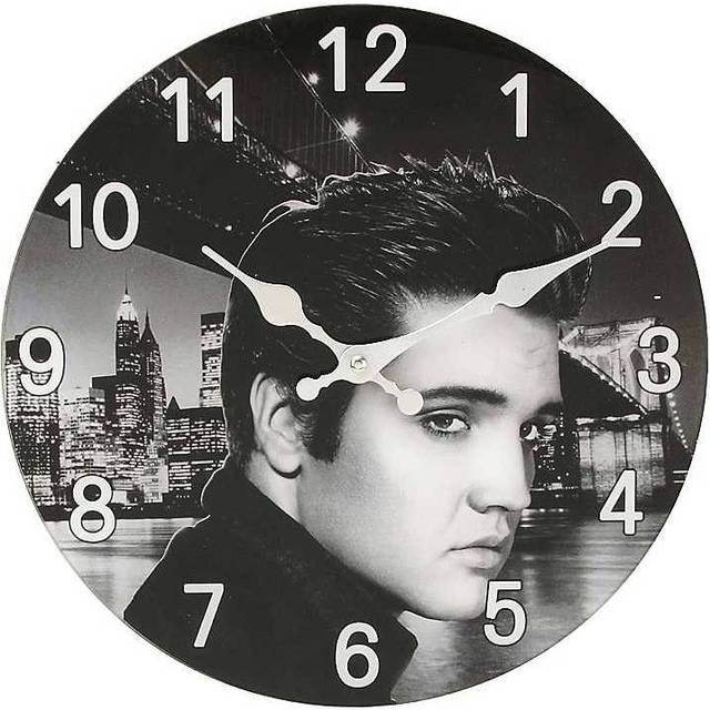 Hometime Glass Wall Clock 30cm Elvis Design