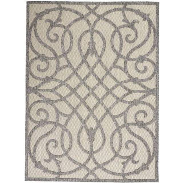 Cozumel Indoor Outdoor Rug Cream Grey - 183cm x 122cm - Black (*)