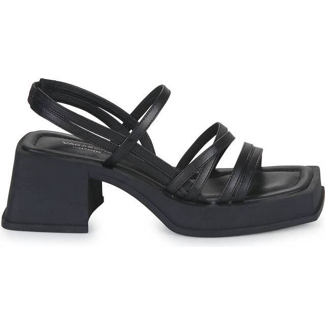 Vagabond Hennie Strappy Leather Block Heeled Sandals - UK 8 - Black