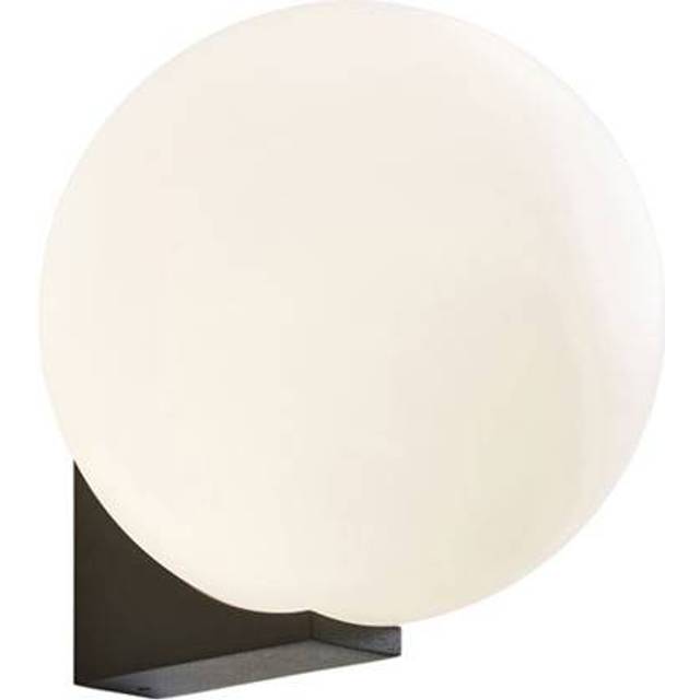 Spa Thiva Single Globe Wall Light Opal Glass and Matte Black