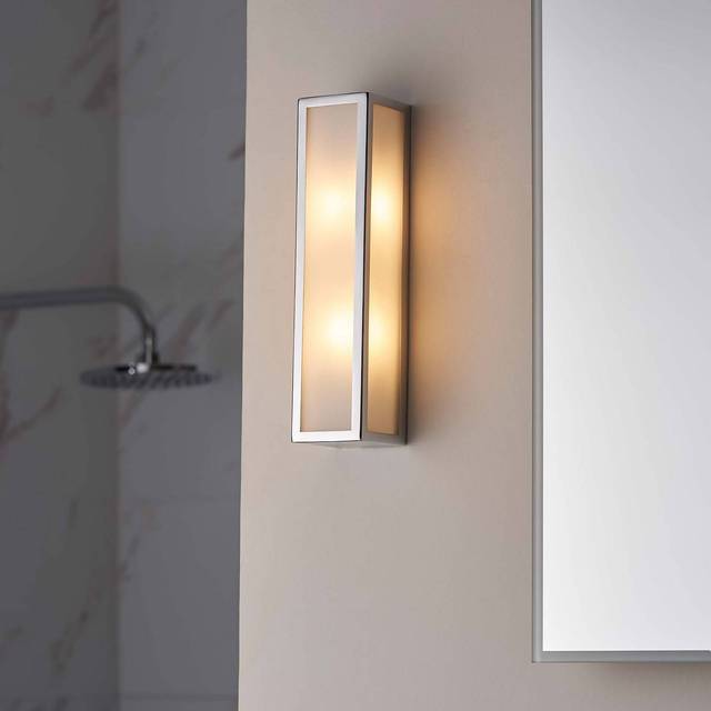 Endon 96137 Newham 2 Light Bathroom Wall Light Chrome Frosted