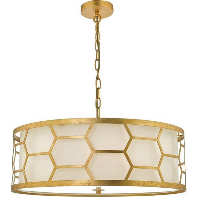Dar Lighting Group Dar EPS0412 Epstein 4 Light Pendant Gold With Ivory