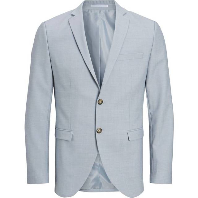 JACK & JONES Jprfranco Check Blazer kostymjacka för män, Ljusgrå melange/kontroller: supersmal passform, 50