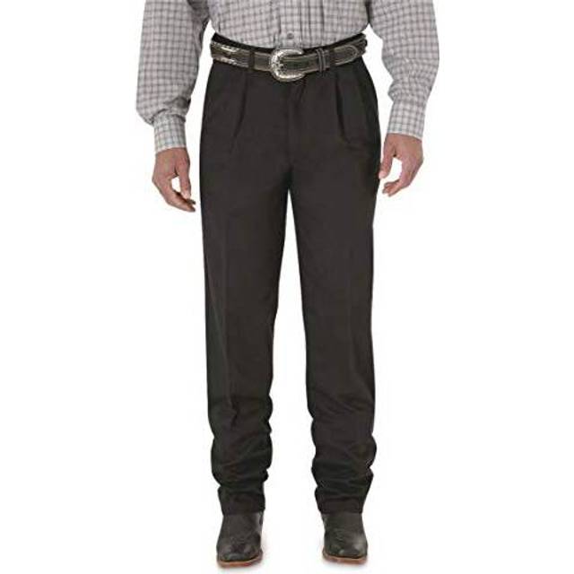 Wrangler mens Pleated Front Casual Pants  Black  33W x 36L US