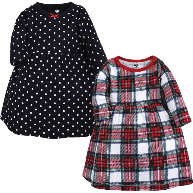 Hudson Baby Infant and Toddler Girl Cotton Dresses  White Tartan  2 Toddler