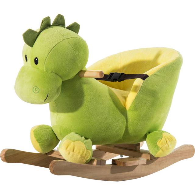 Kids Rocking Dinosaur Plush Toy - Green - One Size - Homcom