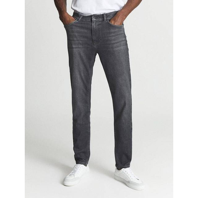 Reiss Mens Washed Grey Harry Slim-fit Low-rise Denim Jeans 32r - WASHED GREY
