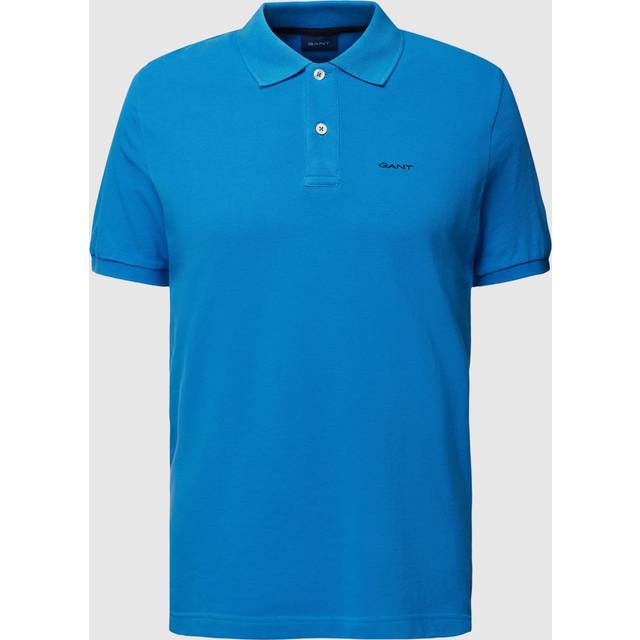 Gant, Topp, Herr, 3Xl, Bomull, Kortärmad Pikétröja - blue (3XL)