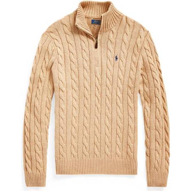 Polo Ralph Lauren Cable-Knit Cotton Quarter-Zip Sweater