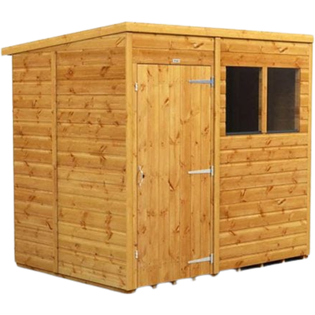 5.3 ft. W x 7.3 ft. D Solid Wood Tongue & Groove Pent Storage Shed - Brown (160.8cm W X 221.6cm D X 202.8cm H)