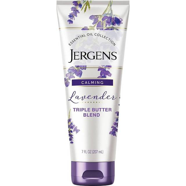 Jergens Lavender Body Butter Moisturizer, 7 Ounce Lotion, with Essential Oil, for Indulgent Moisturization