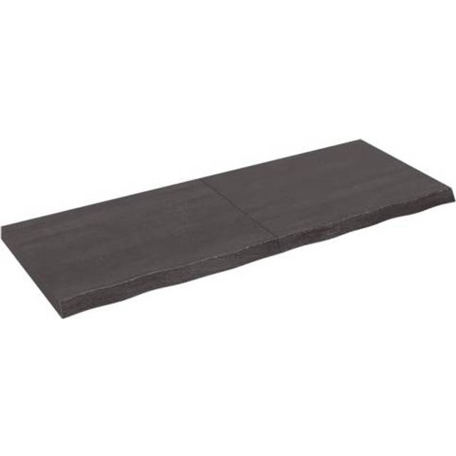 vidaXL Vägghylla mörkbrun 160x60x(2-6) cm behandlad massiv ek