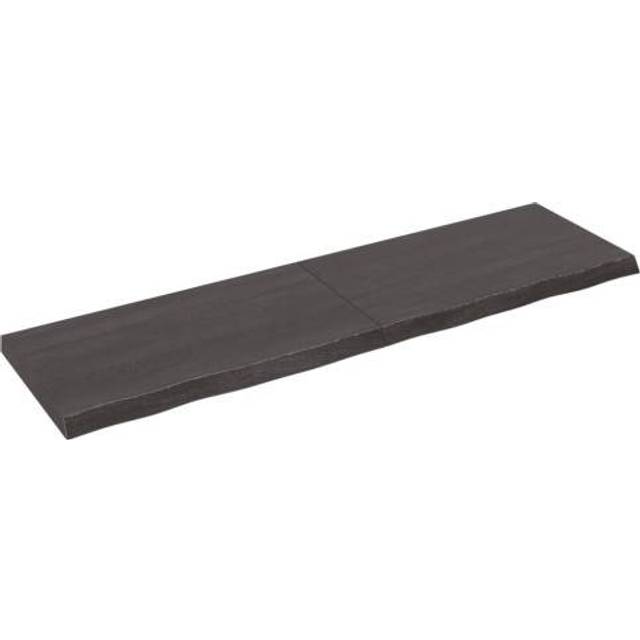 vidaXL Wall Shelf Dark Brown 180x50x(2-6) cm Treated Solid Wood Oak