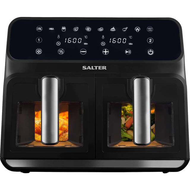 SALTER Dual View Pro EK5196GW 7.6L Air Fryer - Black, Black
