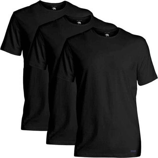 Ted Baker 3 Pack Cotton Stretch Crew Neck Tee - Black / Black / Black - Medium