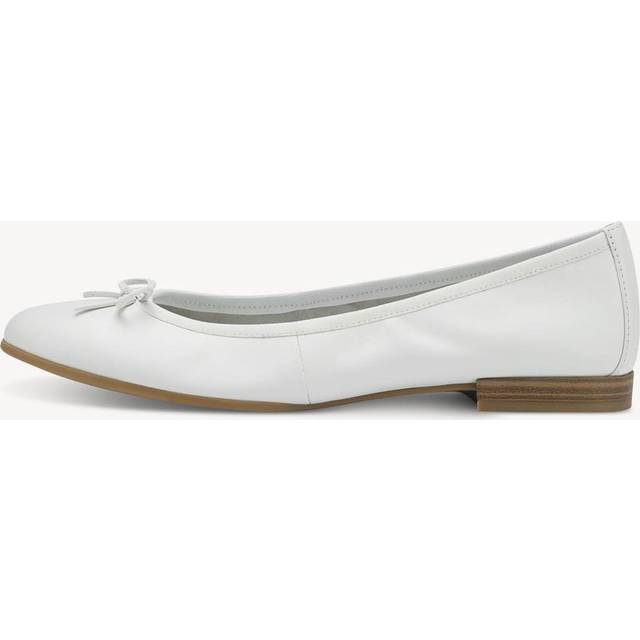 Tamaris Damer klassiska ballerinaskor, platta för kvinnor, TOUCHit-fotbädd, Vit, 39 EU