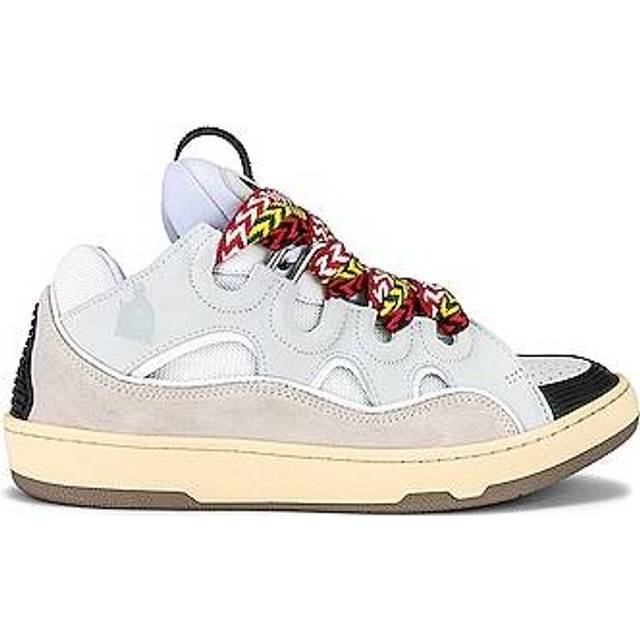 Lanvin White & Gray Leather Curb Sneakers - 00 WHITE - IT 42