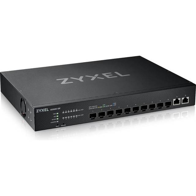 XS1930-12F, 10-port 10G Smart Managed Fiber Switch, 2 Multi-Gigabit Ports