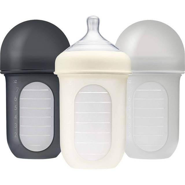 Boon NURSH Reusable Silicone Pouch Bottles - 8oz - Gray (3pk) - - Fat Brain Toys