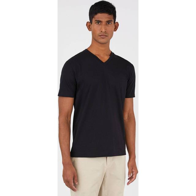 Sunspel Black Riviera Midweight V Neck T-Shirt - black - XS