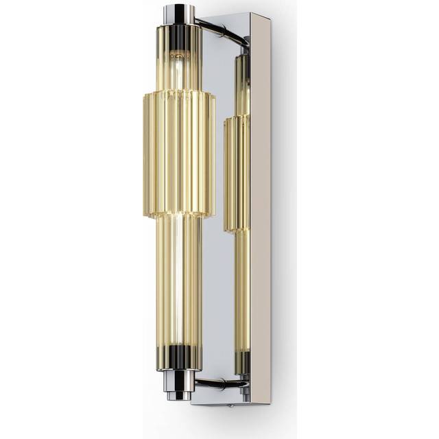 Maytoni Maytoni Verticale Modern Integrated LED Wall Lamp Chrome, Cognac Shade, 3000K