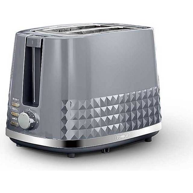 Tower Solitaire 2 Slice Toaster - Grey