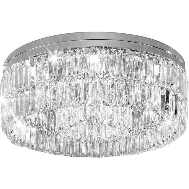 Kolarz Lighting Prisma Designer Crystal Ceiling Light Polished Chrome, 12x G9